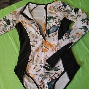 Womens One Piece Long Sleeve Swimsuit